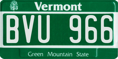VT license plate BVU966