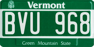 VT license plate BVU968