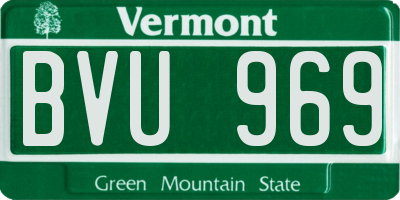 VT license plate BVU969