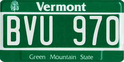 VT license plate BVU970