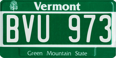 VT license plate BVU973