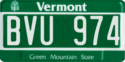 VT license plate BVU974