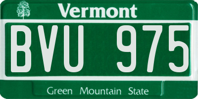 VT license plate BVU975