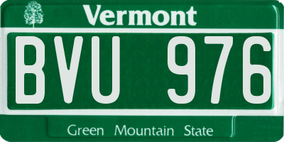 VT license plate BVU976