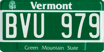 VT license plate BVU979