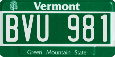 VT license plate BVU981