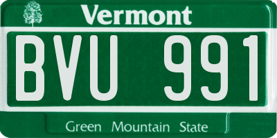 VT license plate BVU991