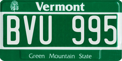 VT license plate BVU995