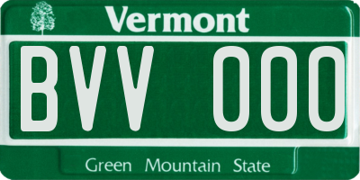VT license plate BVV000
