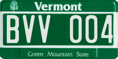 VT license plate BVV004