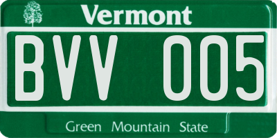 VT license plate BVV005