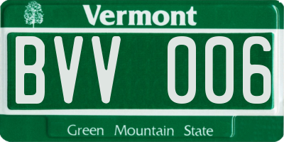 VT license plate BVV006