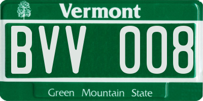 VT license plate BVV008