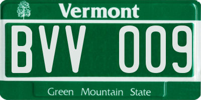 VT license plate BVV009