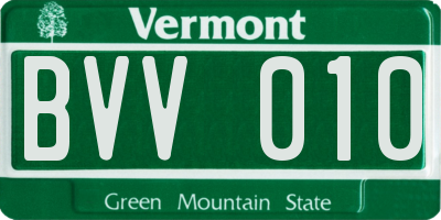 VT license plate BVV010