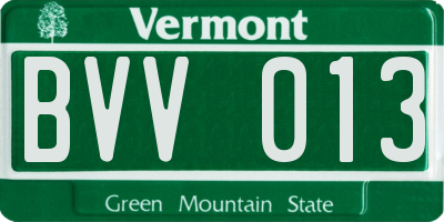 VT license plate BVV013