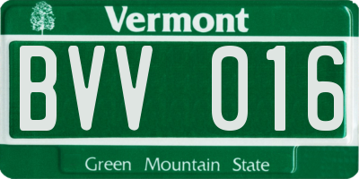 VT license plate BVV016