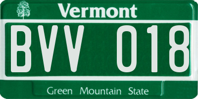 VT license plate BVV018