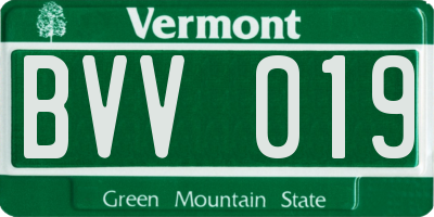 VT license plate BVV019