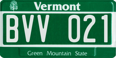 VT license plate BVV021