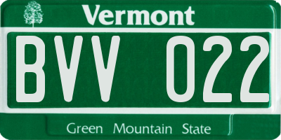 VT license plate BVV022