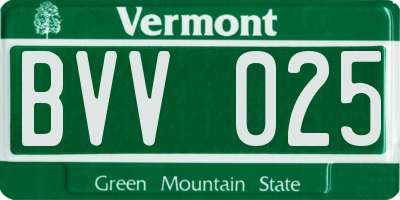 VT license plate BVV025