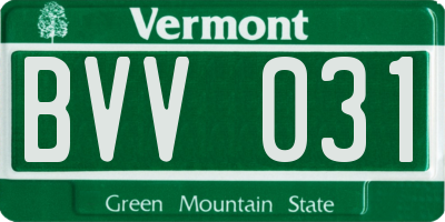 VT license plate BVV031
