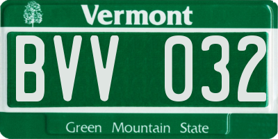 VT license plate BVV032