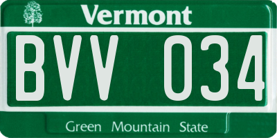VT license plate BVV034