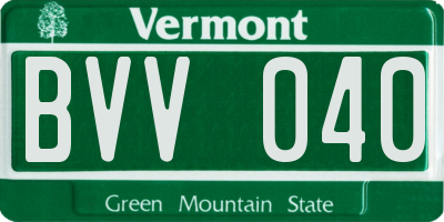 VT license plate BVV040