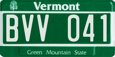 VT license plate BVV041