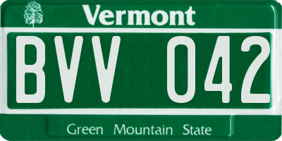 VT license plate BVV042