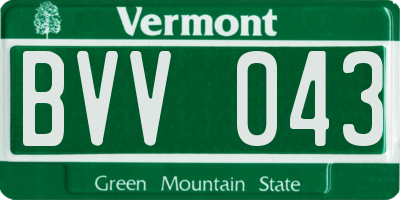 VT license plate BVV043