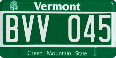 VT license plate BVV045