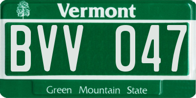 VT license plate BVV047