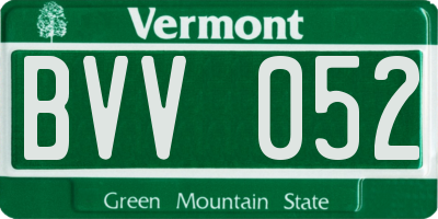 VT license plate BVV052
