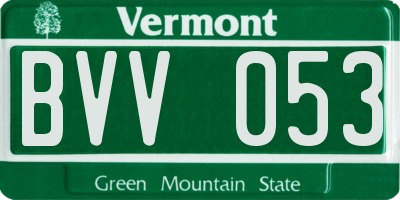 VT license plate BVV053