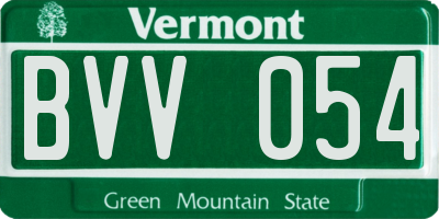 VT license plate BVV054