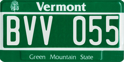 VT license plate BVV055