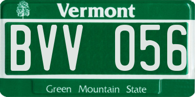 VT license plate BVV056
