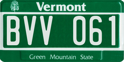 VT license plate BVV061