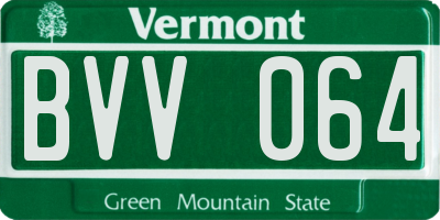 VT license plate BVV064