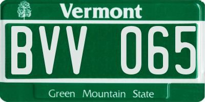 VT license plate BVV065
