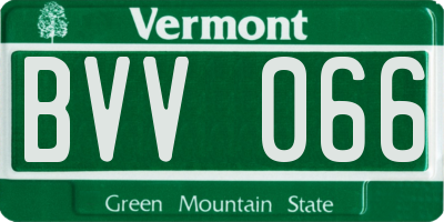 VT license plate BVV066