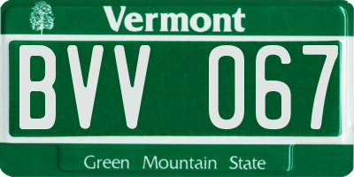 VT license plate BVV067