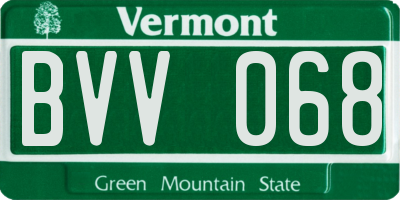 VT license plate BVV068