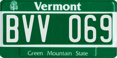 VT license plate BVV069
