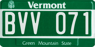 VT license plate BVV071