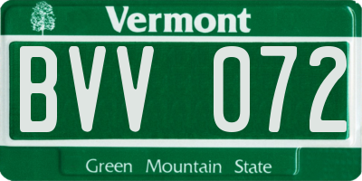 VT license plate BVV072