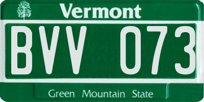 VT license plate BVV073